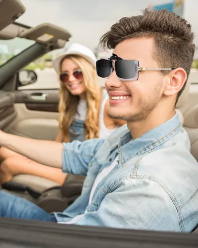 Vista 5 de 5 pares de gafas de sol polarizadas con clip sin borde gafas de conducción antirreflejos