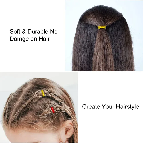 Vista 5 de 2000pcs bandas de goma elásticas para el cabello. Mini bandas de goma para el cabello. Banda de goma desechable (color común)
