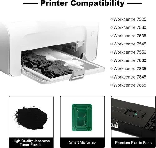 Vista 2 de Cartucho de tóner remanufacturado para Xerox Workcentre 7525/7530/7535/7545/7556/7830/7835/7845/7855 compatible con tóner negro 006R01513 26000