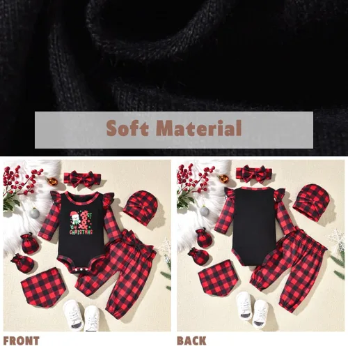 Vista 3 de Aalizzwell Traje floral de manga larga para bebé niña otoño invierno Navidad