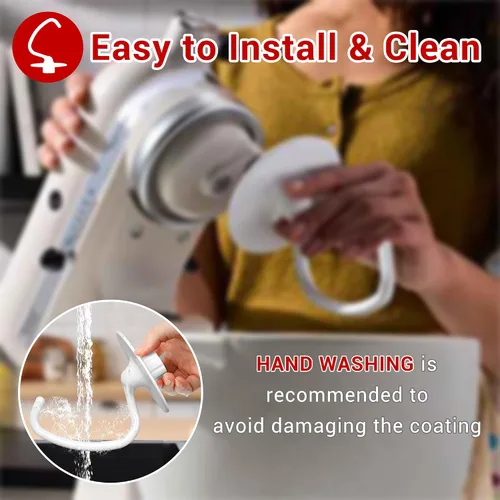 Vista 5 de K45DH - Gancho para masa KitchenAid de 4.5/5 cuartos de galón con cabezal inclinable, gancho de masa de pizza para pan, reemplazo para batidoras