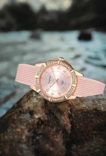 Vista 2 de Reloj de enfermera para mujer con bisel de cristal, correa de silicona, movimiento de cuarzo, reloj de pulsera impermeable para mujer