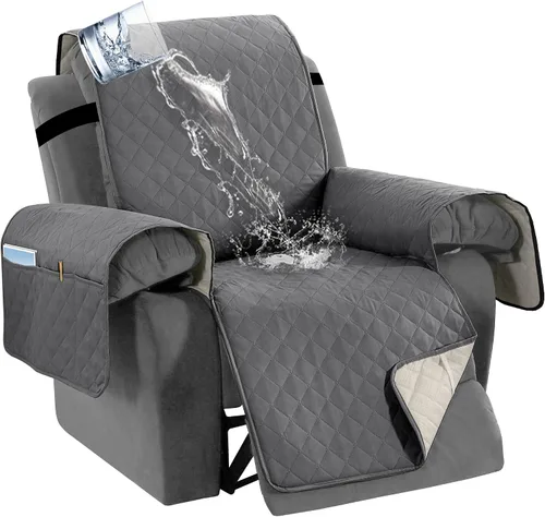 Vista 7 de H.VERSAILTEX Funda impermeable 100% impermeable para sofá biplaza reclinable de 2 piezas, protector de muebles suave y grueso con bolsillos lavables
