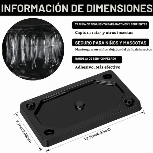 Vista 2 de Qualirey 24 piezas de trampas adhesivas para ratones e insectos, placas pegajosas de plástico para roedores domésticos, trampas de adhesivo más