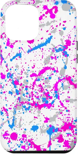 Vista 26 de iPhone 16 Rosa + Azul + Gris Blanco Patrón de salpicaduras de pintura