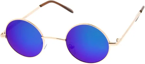 Vista 3 de zeroUV - Gafas de sol redondas retro para hombres y mujeres con lentes espejadas de color 1409