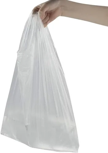 Vista 4 de Ggbin Bolsas de plástico transparente para camisetas, bolsa de compras con asa, 18.9 x 11.8 pulgadas, 1000