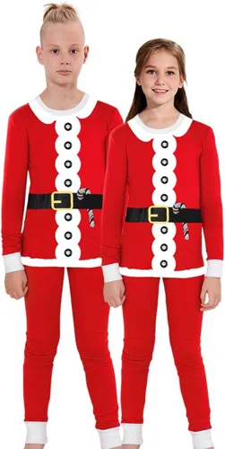 Vista 3 de uideazone Matching Family Christmas Pajamas Sets Xmas Santa PJs Set Holiday Sleepwear Long Sleeve PJ's for Women Kids Men