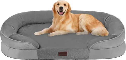 Vista 19 de Dwanton - Cama ortopédica para perros medianos con espuma de gel de memoria, sofá impermeable para perros, cama lavable para mascotas con cojín