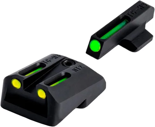 Vista 3 de Truglo TFO Tritio y mira de pistola de fibra óptica Juego de mira nocturna delantera y trasera compacta duradera de alta visibilidad, compatible