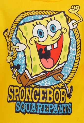 Vista 5 de Nickelodeon Spongebob SqaurePants - Conjunto de sudadera con capucha y pantalones de vellón para niños