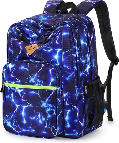 Vista 20 de ZORFIN - Mochila de 26 litros para la escuela, universidad y viajes, impermeable, con 8 compartimentos, Verde militar, Moderno