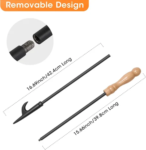 Vista 2 de Atizador de fuego para hoguera, atizador de chimenea de 32 pulgadas de acero sólido premium, atizador de fogata para chimenea, camping, estufa
