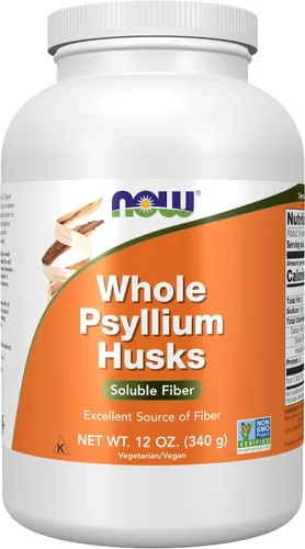 Vista 8 de NOW Suplementos, cáscaras enteras de psyllium, proyecto verificado sin OMG, fibra soluble, 16 onzas