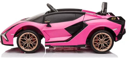 Vista 2 de Best Ride On Cars Lamborghini Sian, coche de paseo con batería de 12 V, color rosa