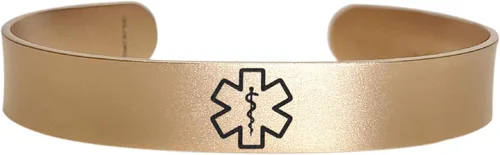 Vista 16 de Pulsera de identificación de alerta médica, acero inoxidable 316L, personaliza y personaliza, selecciona un tamaño de muñeca, de 6 a 9 pulgadas