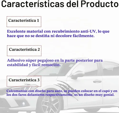 Vista 4 de 2 piezas de calcomanías reflectantes para automóvil con marcas de arañazos de garra de monstruo, calcomanía impermeable para parachoques ligero 2