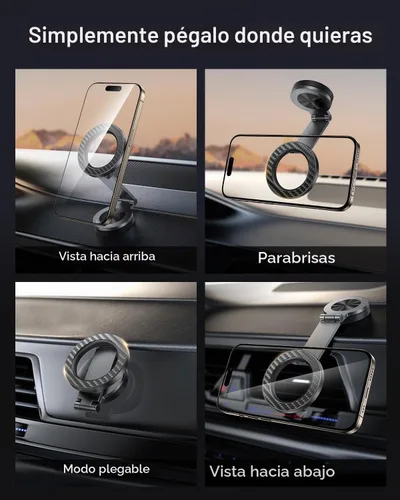 Vista 3 de SYNCWIRE Soporte magnético para teléfono MagSafe con rotación de 360° para automóvil, brazo de metal ajustable, soporte de teléfono magnético