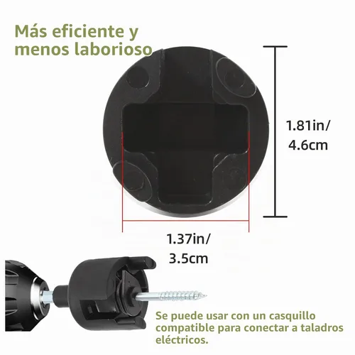 Vista 4 de 100 piezas de aislador eléctrico negro para valla con aislante de rosca, anillo de valla, poste de madera y 1 pieza de herramienta de zócalo