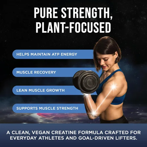 Vista 5 de Vega Monohidrato de creatina micronizada en polvo, sin sabor, 0.18 oz de creatina vegana pura para hombres y mujeres, fuerza, rendimiento