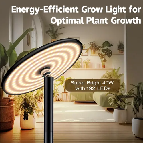 Vista 2 de Luz de crecimiento alto de espectro completo de 40 W, luz de planta de pie ajustable de 85 pulgadas para plantas de interior, regulable de 10