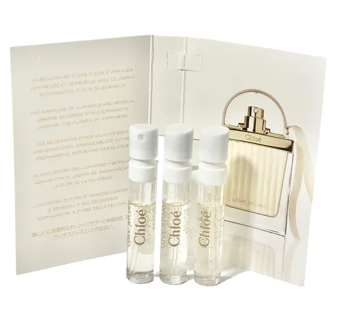 Vista 2 de Chloe Love Story - Muestra de perfume para mujer, 0.0 fl oz / 0.04 onzas, juego de 3