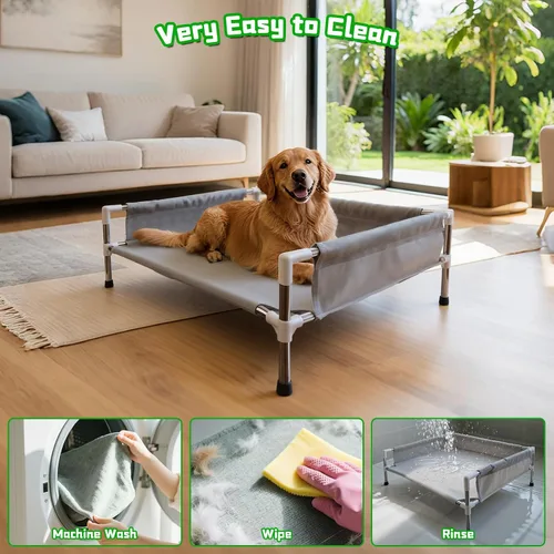 Vista 6 de Makerfire Cama elevada para perro, sofá cama elevada para perros medianos, cuna refrescante desmontable para interiores y exteriores, con patas