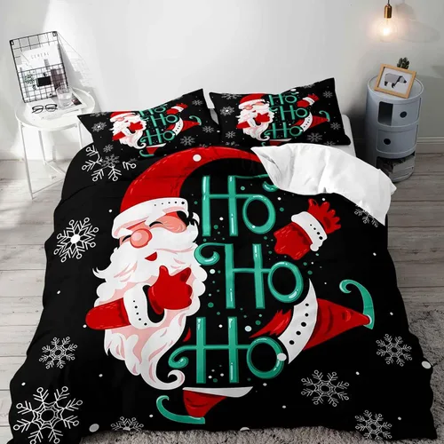Vista 14 de LUVIVIHOME 2 piezas de funda de edredón de Navidad, juego de ropa de cama individual, ropa de cama rústica de cabaña, colcha de Navidad y Día