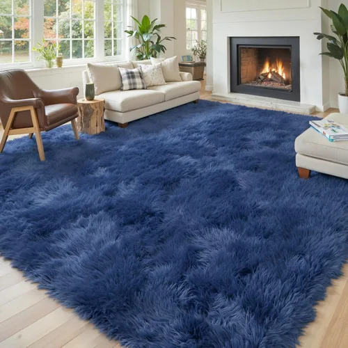 Vista 11 de Alfombras pequeñas de 2 x 3 pies, alfombra negra para dormitorio, alfombra moderna de pelo largo, alfombra pequeña, alfombra de noche esponjosa