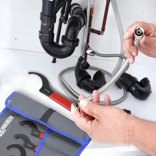 Vista 6 de Juego de 9 Piezas de Llaves Spanner para Coilover, Llave de Amortiguador Ajustable Spanners Universales de Acero al Carbono para la Mayoría de Azul