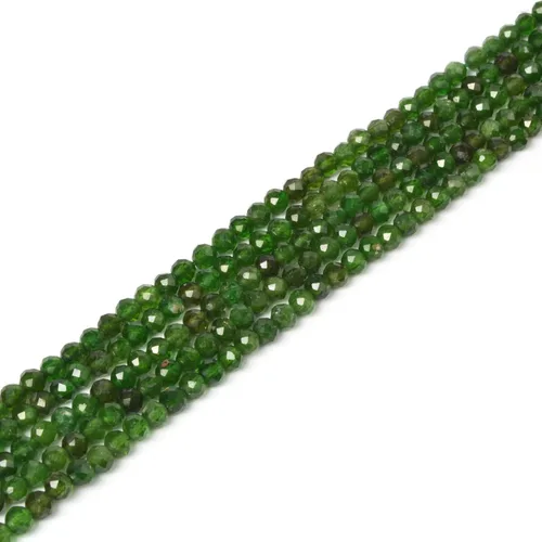 Vista 58 de Cuentas Redondas Facetadas de Ópalo Verde de 4 mm Sueltas de 16 Pulgadas para Hacer Joyas