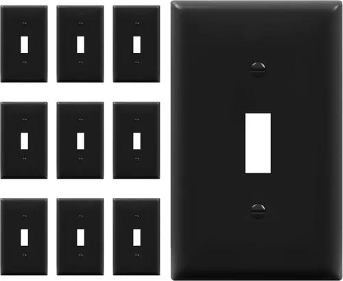 Vista 25 de ENERLITES - Placa de pared con interruptor de palanca sin tornillos, cubierta de interruptor de luz segura para niños, tamaño estándar de 1 gancho