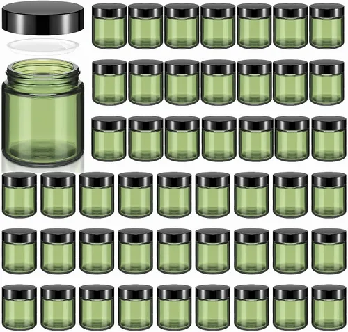 Vista 26 de Norme 24 Frascos de Vidrio de 4 oz con Tapas Herméticos Redondos a Prueba de Fugas Frascos Cosméticos Vacíos con Revestimientos Internos en la Tapa