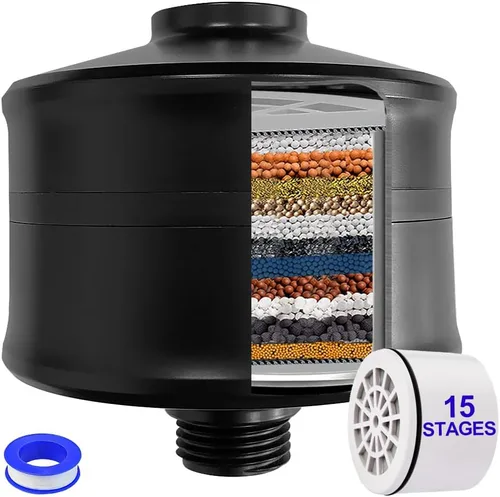 Vista 11 de Filtro de ducha de 15 etapas para agua dura, filtro de ducha de alto rendimiento que reduce la piel seca, picazón en el cuero cabelludo, mejora
