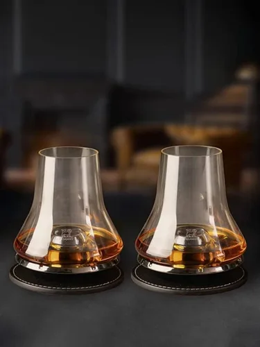 Vista 3 de PEUGEOT - Whisky Tasting Set - 2 Sets (Whisky Glass + Refreshing Base + Coaster) + Booklet - Sublime Les Saveurs - Whisky, Armagnac, Cognac Gift Set