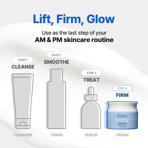 Vista 8 de MAKE P:REM Hydrate Me. Crema de micro tensión, tipo gel acuoso hidratante, crema facial hidratante con acabado no pegajoso para piel seca, sensible