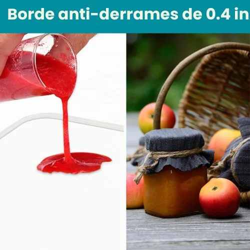 Vista 4 de 8 bandejas deshidratadoras de alimentos de silicona con borde, 8 alfombrillas de malla para secadora, hojas deshidratadoras de silicona
