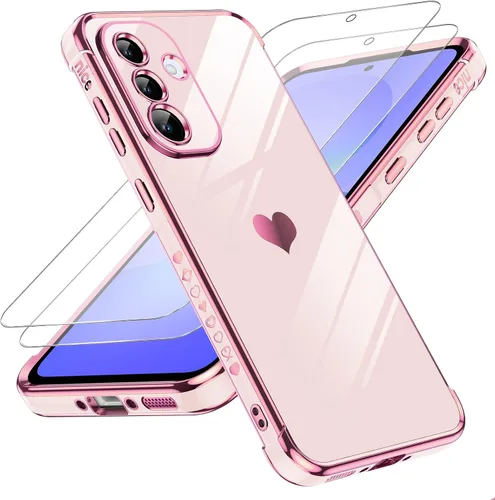 Vista 126 de LeYi Funda para Motorola-G 2025: Love Heart Plating Luxury, Negro