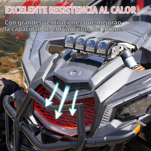 Vista 5 de A & UTV PRO Cuchara de capó Turbo con patrón de fibra de carbono para Can-Am Maverick X3 XDS XRS MAX Turbo R 2017-2024 2025, accesorios de kit