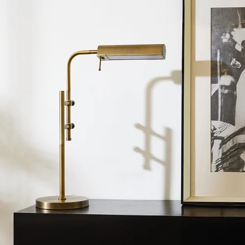 Vista 7 de VONLUCE Lámpara de escritorio rústica, lámpara de mesa de metal de estilo industrial ajustable, lámpara de lectura LED de 3 temperaturas