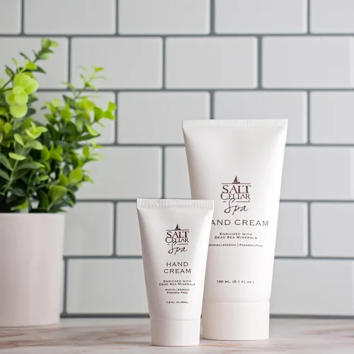 Vista 7 de Salt Cellar Spa - Crema mineral para manos del Mar Muerto, loción hidratante para piel seca y agrietada enriquecida con glicerina, aceite de oliva