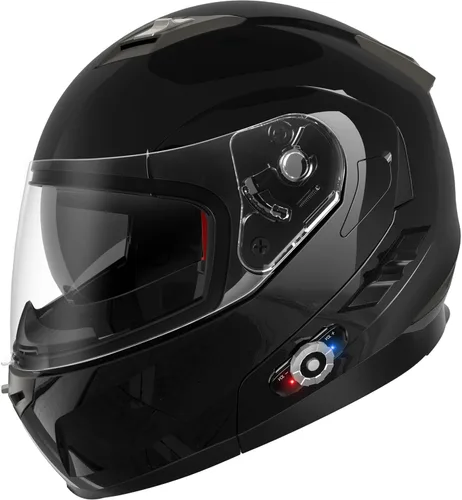 Vista 10 de FreedConn BM2-S - Casco de motocicleta con Bluetooth y función de marcación de voz, manos libres, 500 m/ 2 – 3 conductores, DOT con Bluetooth