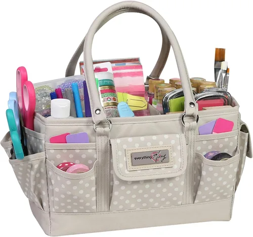 Vista 15 de Everything Mary Junior Deluxe Store & Tote Organizer - Bolso negro para manualidades con asas, organizador de almacenamiento plegable para álbumes