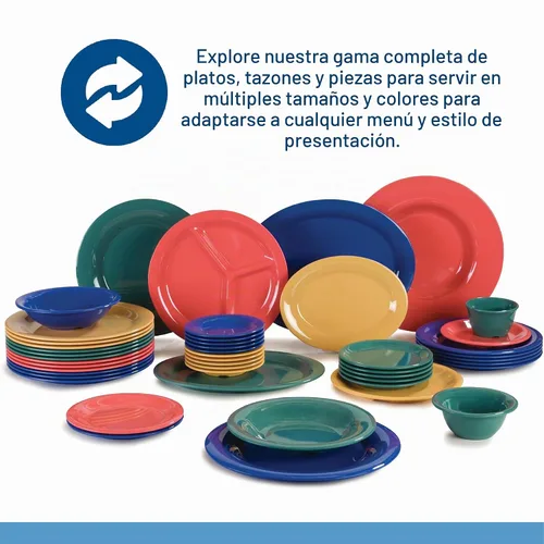Vista 4 de Carlisle FoodService Products Plato de plástico Dallas Ware dividido reutilizable con 3 compartimentos para hospitales, escuelas y hogar, melamina