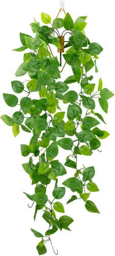 Vista 22 de LOYWREE Plantas Artificiales de 35.4 Pulgadas en Maceta Negra Plantas Colgantes Falsas Realistas en Maceta con Hiedra Artificial y Pothos - Ideal