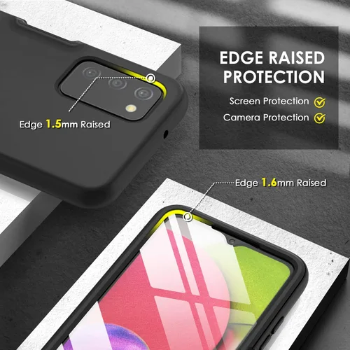 Vista 4 de para Samsung Galaxy A03s Funda de teléfono: Funda protectora híbrida de silicona delgada y a prueba de golpes - Funda celular duradera de TPU