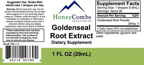 Vista 2 de GoldenSeal - Extracto líquido sin alcohol, suplemento natural de raíz GoldenSeal de origen orgánico para digestión, apoyo respiratorio e