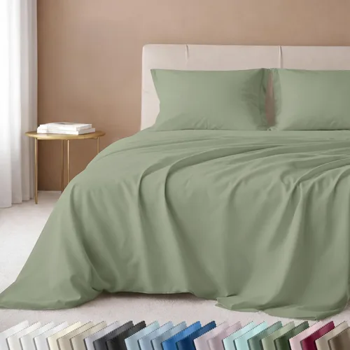 Vista 16 de California Design Den Juego de sábanas de lujo tamaño King - 100% algodón, 600 número de hilos, sábanas King de bolsillo profundo, ropa de cama