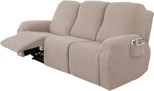 Vista 36 de Funda elástica para silla reclinable, 8 piezas de 1, 2, 3 plazas, funda para sillón reclinable con bolsillo y protector de muebles