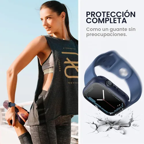 Vista 5 de Tensea - Funda protectora de pantalla impermeable para Apple Watch (2 en 1) para Apple Watch Serie SE 6, 5, 4, accesorios de 40 mm, iWatch protector